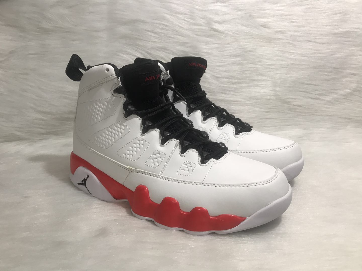 New Air Jordan 9 Retro White Black Red Shoes